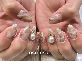 ベージュ系大理石ネイル♪
