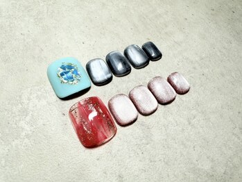 シャンティ 琴似店(Shanti)の写真/【夏本番☆】上品”フットネイル”ワンカラー/アート2本プレゼント付¥5940～写真も映える華やかな足元に◎