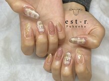 エストアール 博多口店(est-r.)/#チェック柄ネイル