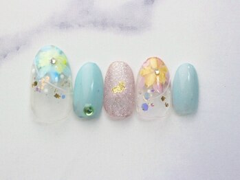池袋ネイルサロン イイネイル(Ee-Nail)/サマーフラワーネイル初回￥7500
