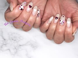 【自爪ネイル】ハートホロネイル