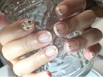 ネイル サロン コービーズ(nail salon COBES)/ホワイト細フレンチ☆