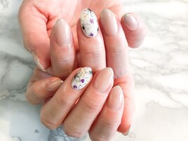 【ハンド】たらしこみ×押し花