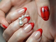 ファン ネイルサロン スクール(Fun)/フレンチ×チェック