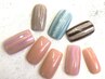 【8月限定HANDジェル】マグネット.ストライプアート2本/フレンチorワンカラー