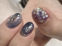 サロン アクセシブル(salon ACCESSIBLE)/パープルフラワーネイル