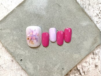 カラ ネイル 中津店(calla nail)/春ホロ◆フットネイル