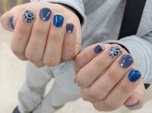 ペルシャ 坂戸駅前店(Persian)/くすみブルーのひょう柄ネイル