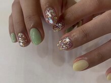 アイネイルズ 天神今泉店(I-nails)/【kanako.m】パステルクリアラメ