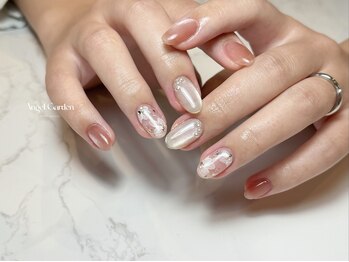 エンジェルガーデンネイル 池袋店(Angelgarden nail)/シルキーマグ|手書きフラワー