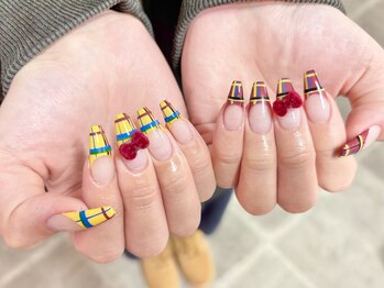 エミラボーテ 心斎橋店(Emi la beaute)/トレンド♪チェックネイル