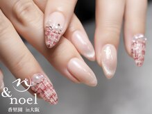ノエル(Noel)/水光ネイル ツイード柄ネイル