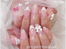 ファストネイル 川口駅前店(FAST NAIL)/パールビジュー/チーク/フレンチ