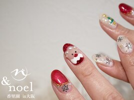 クリスマスネイル レッド