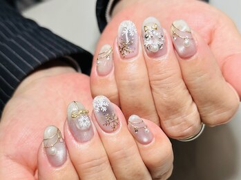 カイヤナイト(Nail Salon Kyanite)/クリスマスフルアートオーダー
