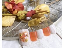 ラウンドアバウト(roundabout)/クリアオレンジネイル☆