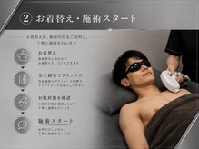 メンズラボ 京都山科店/施術部位に合わせてお着替え