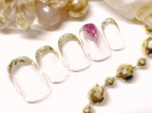 ネイルアンドアイラッシュ ブレス エスパル山形本店(BLESS)/キラキラ・ガラスフレンチ☆