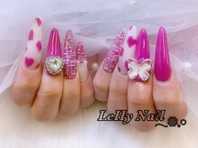 レヒネイル(LeHy nail)/ツイード×ハートネイル