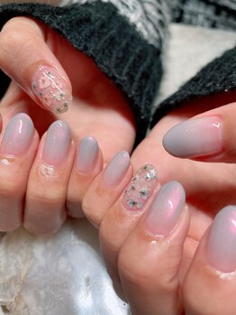 ステムネイル 下北沢(stem nail)/グラデーション 押し花
