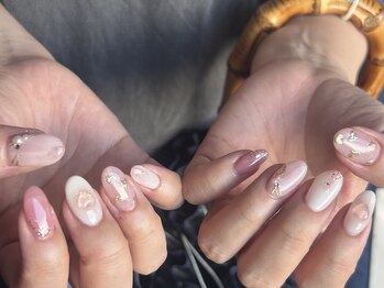 ひまりネイル(ひまりnail)/長さだし/ニュアンスネイル