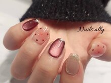 ネイルズアリー 立川店(Nails ally)/フラッシュマグネット×ボルドー