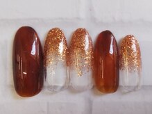 ネイルサロンセレーネ(Selene)/ブラウンラメネイル