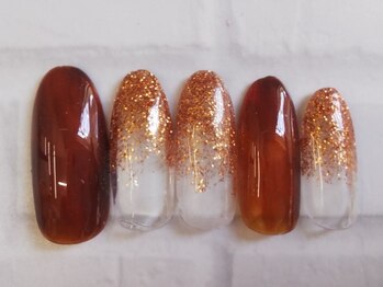 ネイルサロンセレーネ(Selene)/ブラウンラメネイル