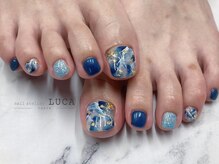 ネイルアトリエルカ(nail atelier LUCA)/M-386 ネイビー大理石ネイル