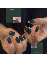 Mネイルアンドカフェ シェレステ/green × pink