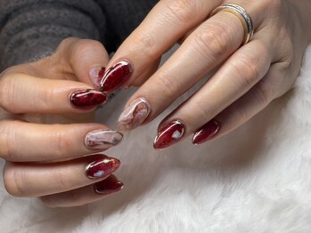 ミミネイル 野芥店(Mimi Nail)/ニュアンス×ゴージャス