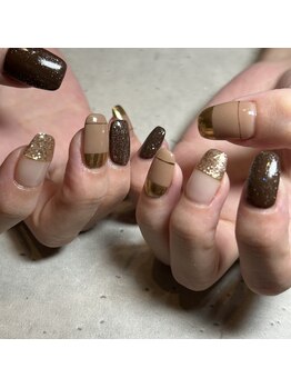 リリ ネイルアンドアイラッシュ(LiRi nail&eyelash)/キラキラブラウン