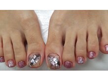 ダブルネイル(Double Nail)/【前窪】フット大理石ネイル★