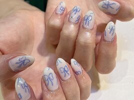 手描きブルーリボン