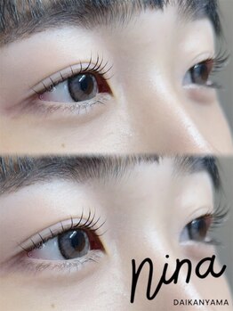 ニーナ 代官山店(Nina)の写真/ネイル&まつげの施術が1度で完了！忙しくてもお手入れを諦めたくない女性の味方♪ネイルもまつげもモチ◎