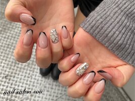 黒フレンチnail