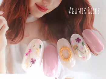アグニークリッシェ(Agunik Riche)/【押し花ネイル】