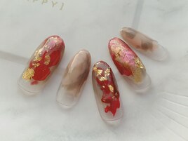 秋色アクアリウムネイル