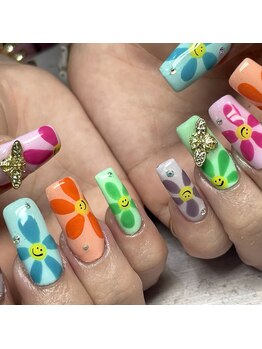 エムネイル(Ｍ)/pop！お花ネイル