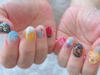ネイルサロン シェル(Nail Salon SHELL)/夏祭りネイル♪