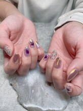 ステムネイル 下北沢(stem nail)/オーロラ　押し花