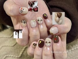 バレンタインネイル