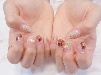 ラルネイル 大宮(Lull. nail)/#べっ甲ネイル #ニュアンス