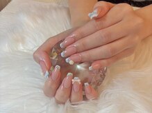 ENAIL　高田馬場店/持ち込み/リボン・薔薇ネイル