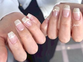 リボンラメフレンチ