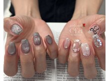 エラ(era)/ブラック　ガーリーネイル