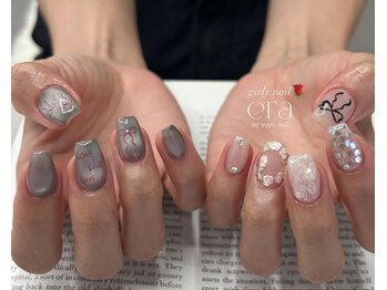 エラ(era)/ブラック　ガーリーネイル