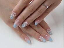 ネイルサロンミキ 横浜(MIKI)/ブライダル サムシングブルー 3D