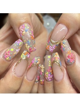 ソラール(SOLAR)/手描き花柄★カラフル可愛い