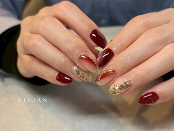 ヴィヴィアン ネイル(Vivian nail)/和柄 ニュアンス お正月